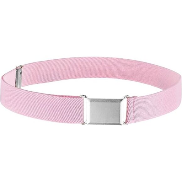 HOLD’EM Children’s Elastic Silver Buckle Belts Boys Girls Toddler 2T-5T-L. Pink - Picture 1 of 6